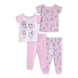 Disney • Girls • 2pc Aristocats Pink Pajama Set Matching PJs Snug Fitted 12M